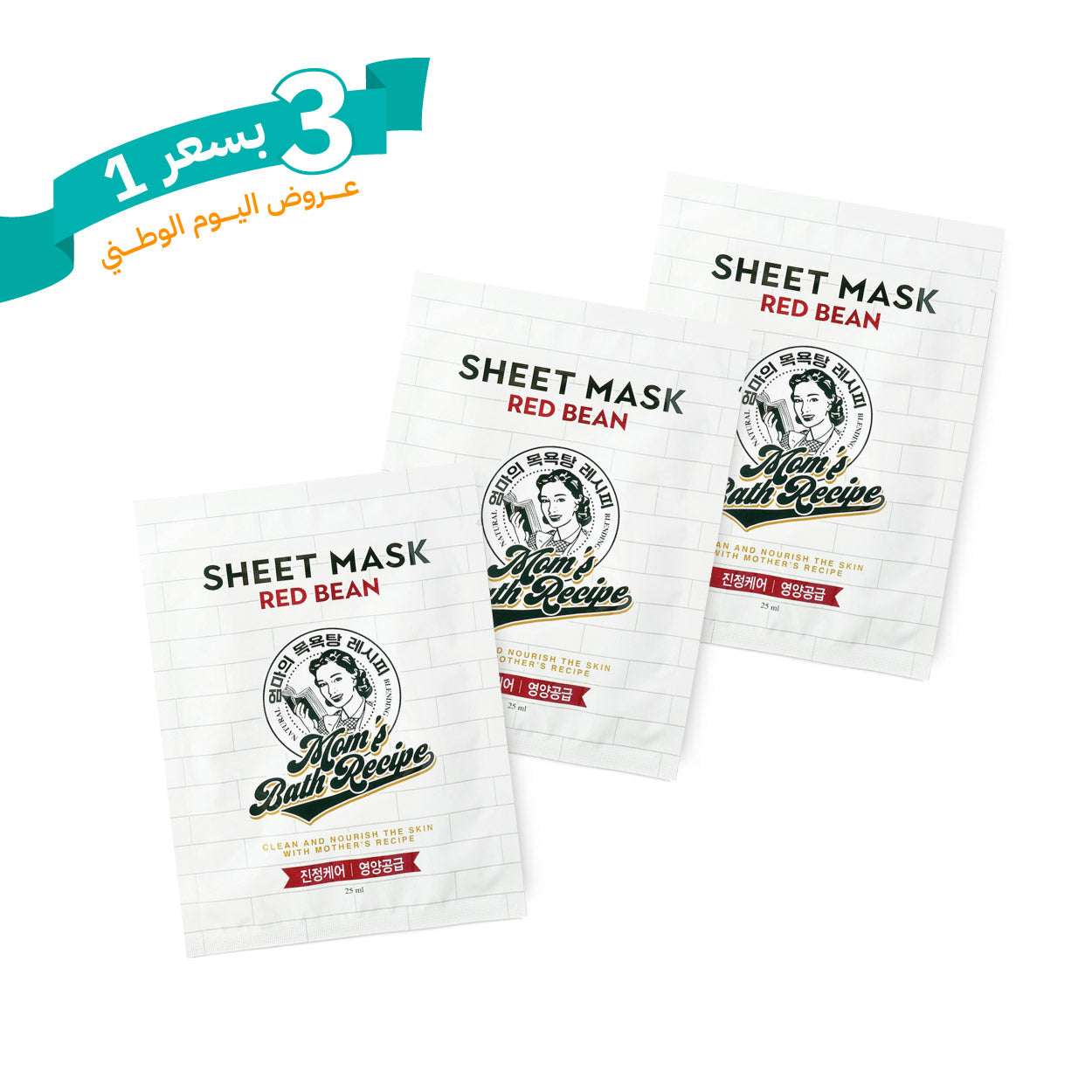 Mom's Bath - Red Bean Sheet Mask - 1 Sheet