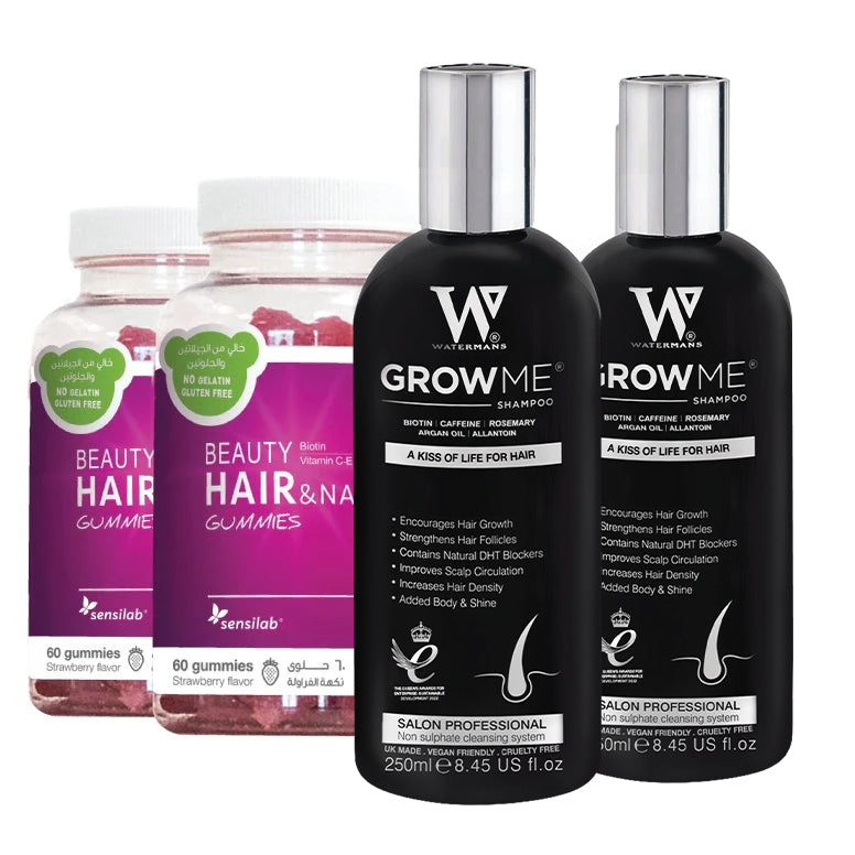 2 Months Hair Care Bundle - Beauty Gummies + Grow Me Shampoo