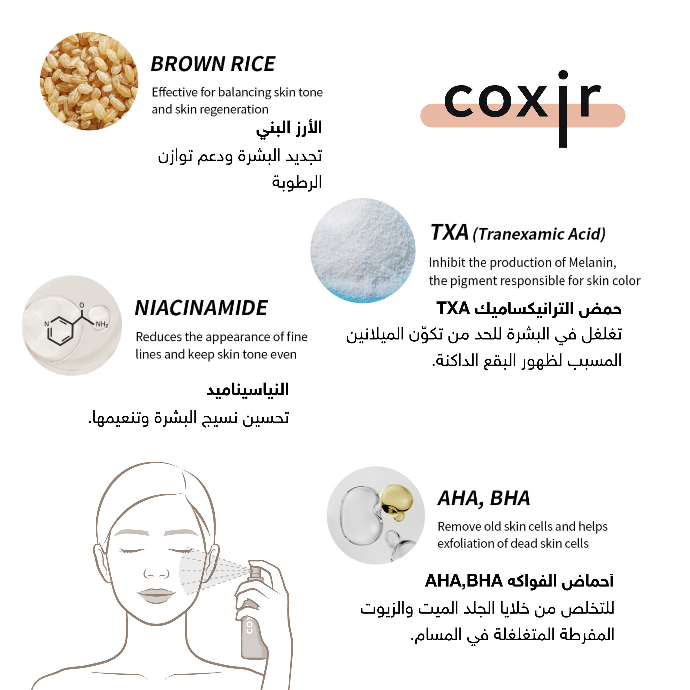 Coxir Brown Rice Niacinamide Peeling Mist 80ml