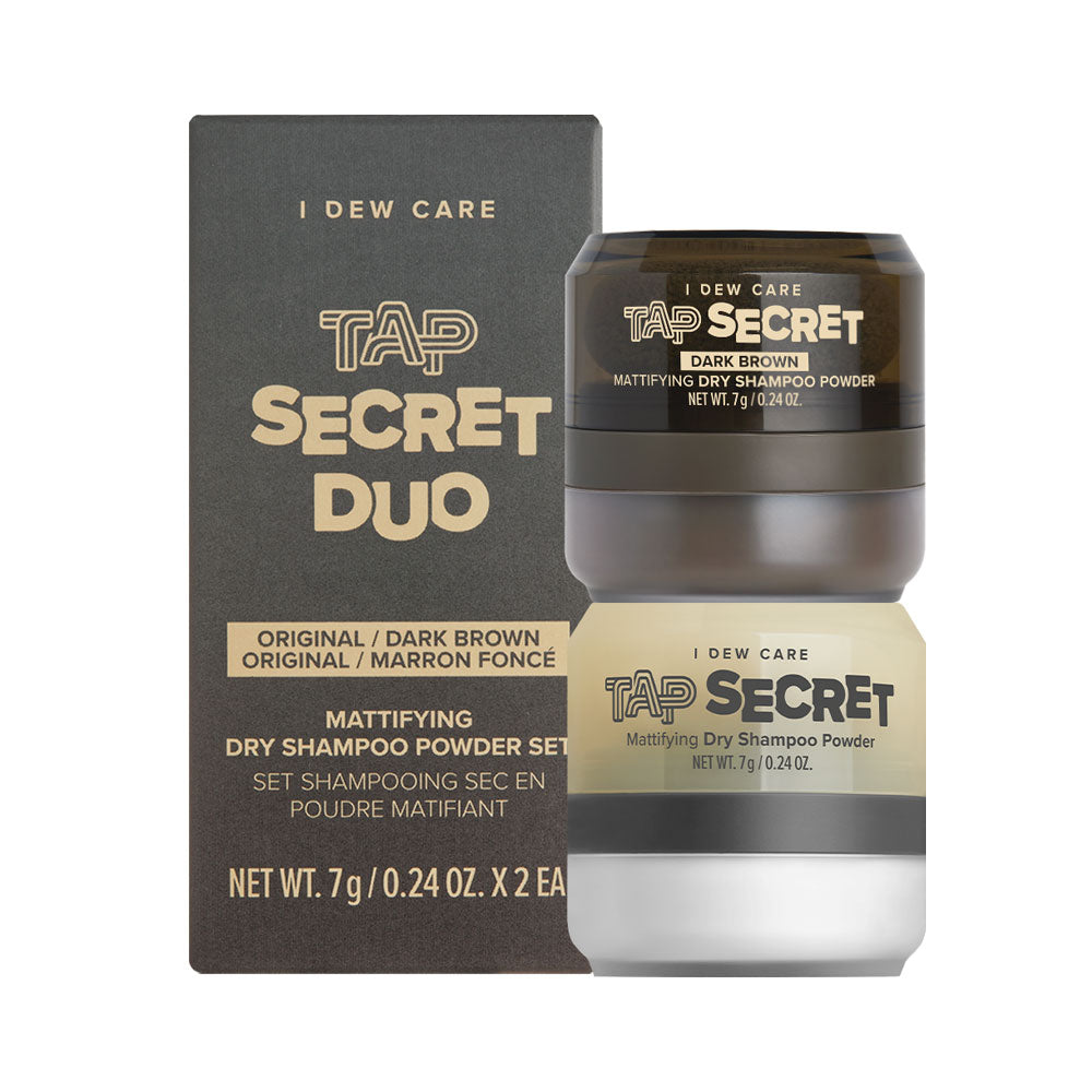 I DEW CARE Tap Secret Duo Original & Dark Brown Mattifying Dry Shampoo Powder - 7g Each