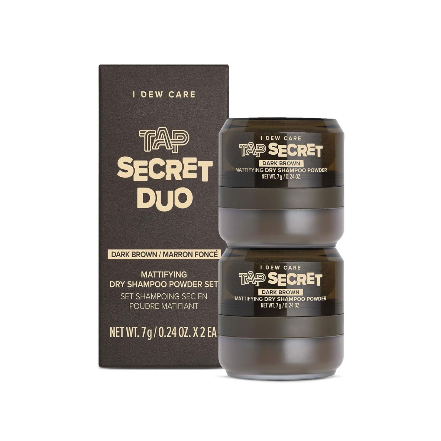 I Dew Care Tap Secret Duo Dark Brown Mattifying Dry Shampoo Powder