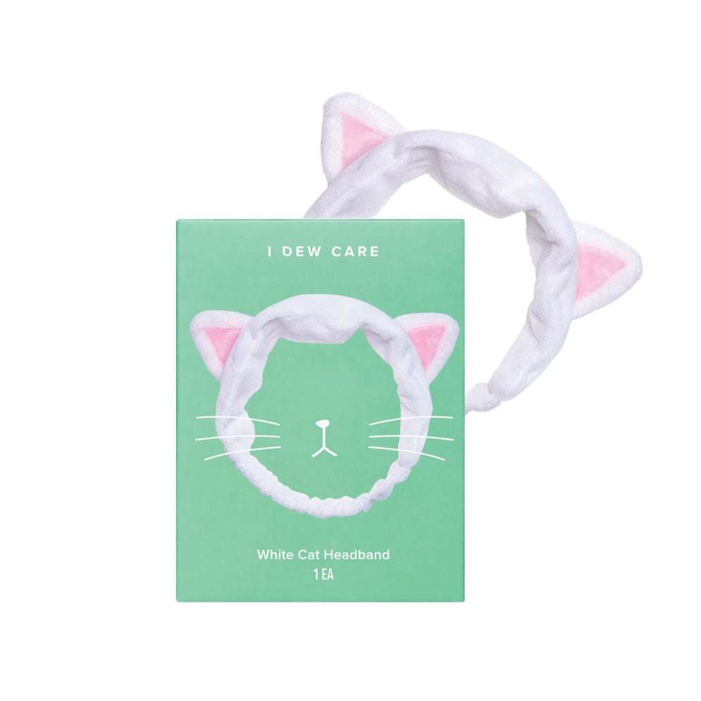 I Dew Care White Cat Headband