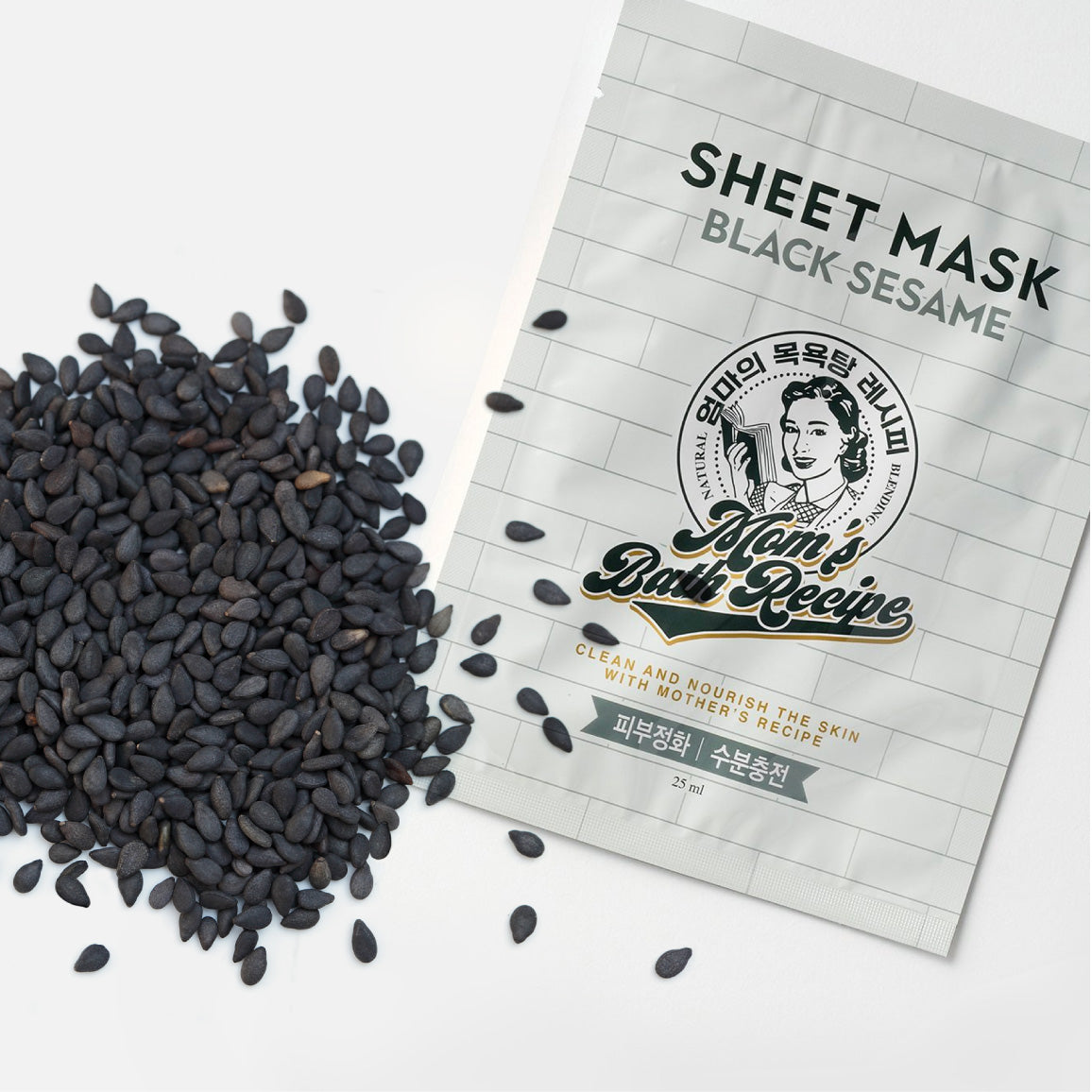 Mom's Bath - Black Sesame Sheet Mask - 1 Sheet